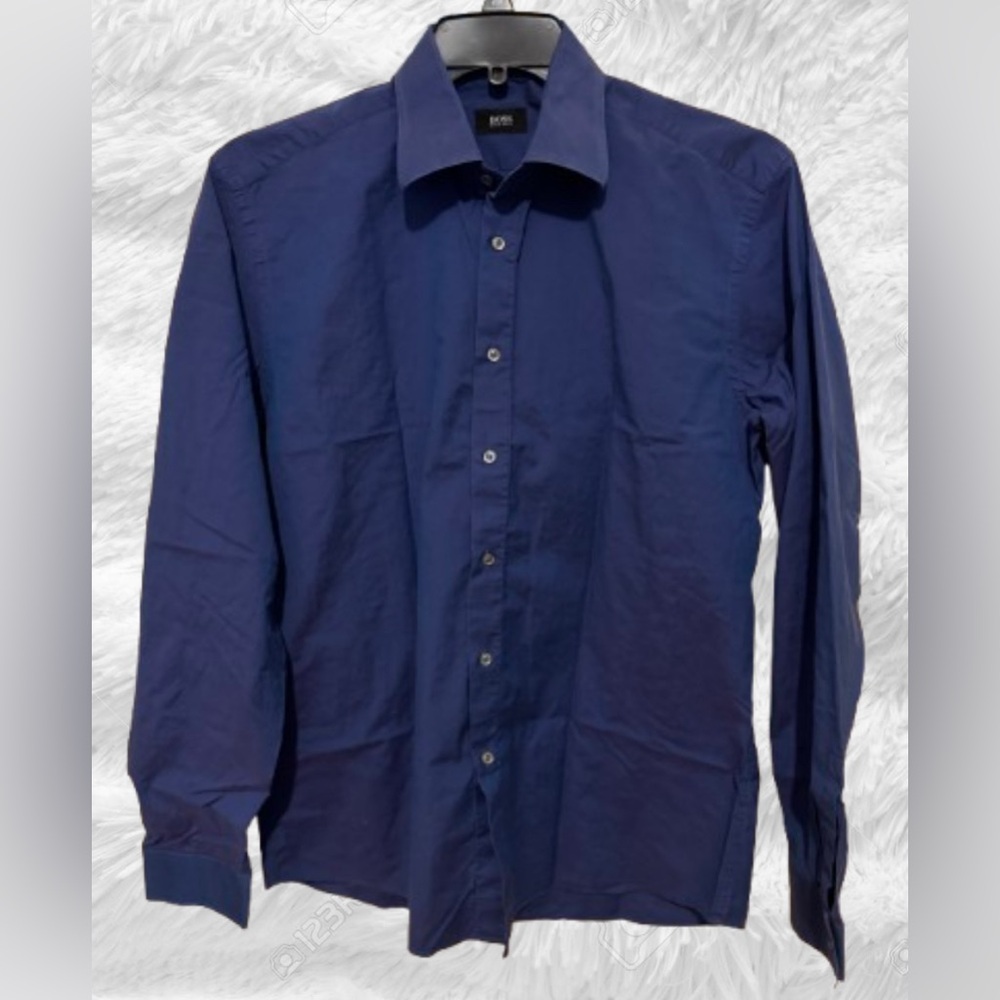 Men’s Hugo Boss Button Down Dress Shirt, blue, size 40, neck - 15 3/4